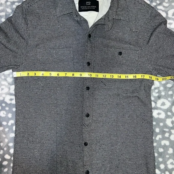 Scotch & Soda Herringbone Button Down Shirt – Black White Tailored Fit - Picture 10 of 10